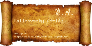 Malinovszky Adrián névjegykártya