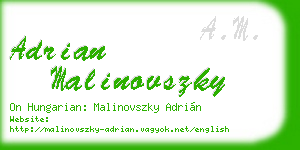 adrian malinovszky business card